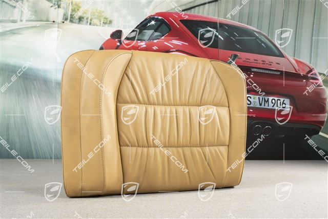 Back seat backrest, Draped leather, savannah beige, Cabrio, L