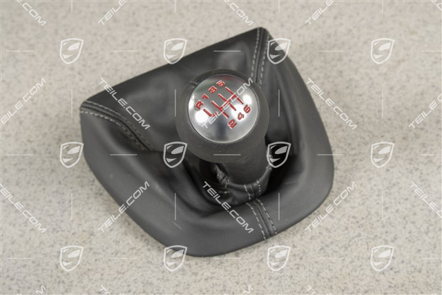 Schalthebelknopf, Schwarz, Leder, Cayman R