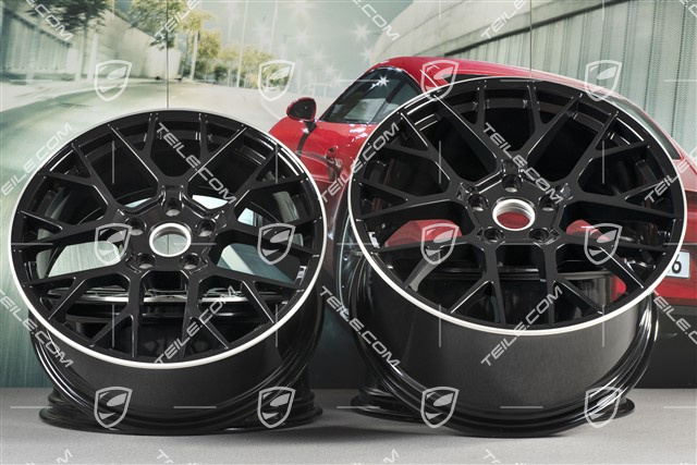 20+21" Felgensatz RS Spyder, Felgen: vorne 8,5J x 20 ET53 + hinten 11,5J x 21 ET67, in Schwarz Hochglanz