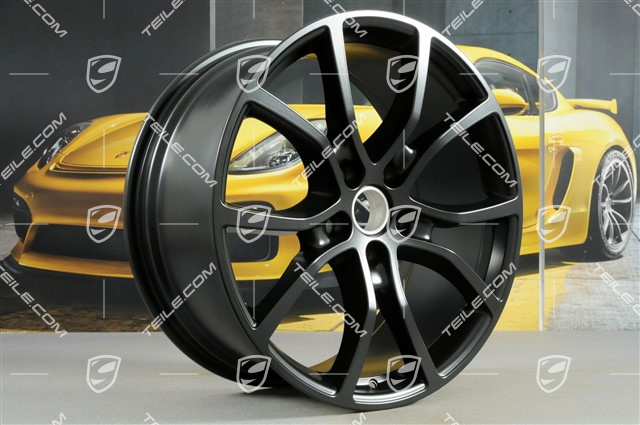 21-inch wheel rim set Cayenne Exclusive Design, 11J x 21 ET58 + 9,5J x 21 ET46, black satin-mat