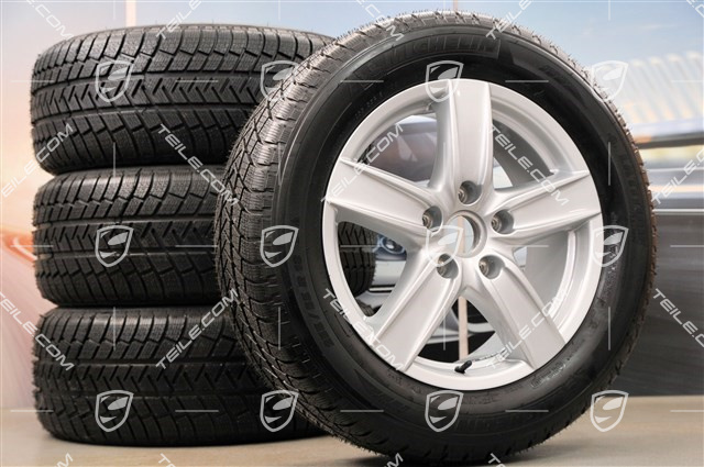 18" Cayenne S III Winterräder Satz, 4x Felgen 8 J x 18 ET 53 + 4x Michelin Winterreifen 255/55 R18 (DOT 2013), mit RDK-Sensoren