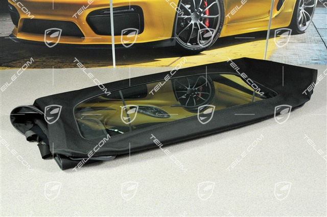 Convertible top covering, with rear window, black Convertible top covering, with rear window, black