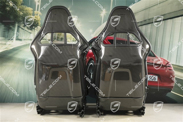 Bucket seat, collapsible, leather/Alcantara Black, seam in Silver, Logo "Spyder", set L+R