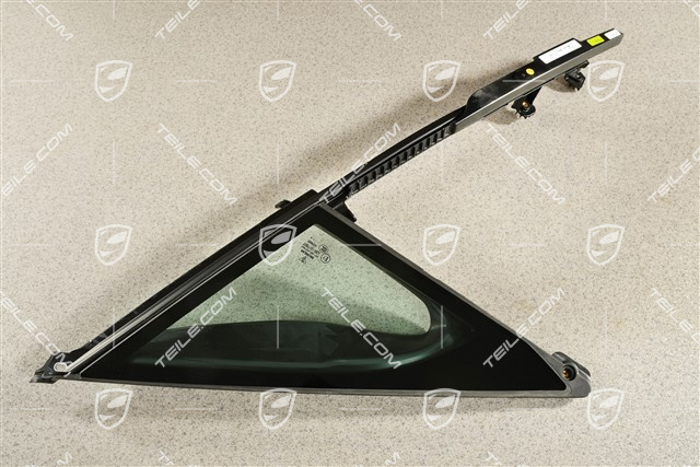 Door / side window, triangular, front, Green heat-insulating glass, L