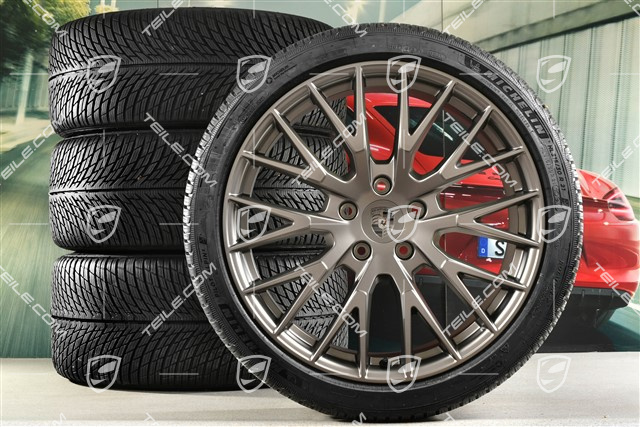 21" Panamera Exclusive Design Winterräder Satz, Felgen 9,5J x 21 ET71 + 10,5J x 21 ET71 + NEUE Michelin Pilot Alpin 5 Winterreifen 275/35 R21 + 315/30 R21, Turbonit