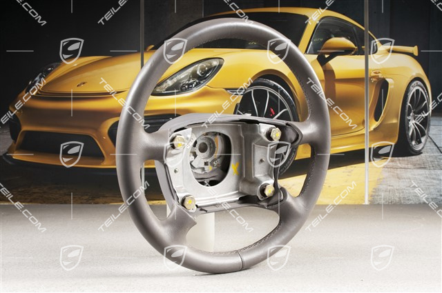 Lenkrad, 4-Speichen, Leder, Klassikgrau