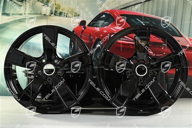 20" Felgensatz Carrera Sport, 8,5J x 20 ET57 + 10,5J x 20 ET51, schwarz hochglanz