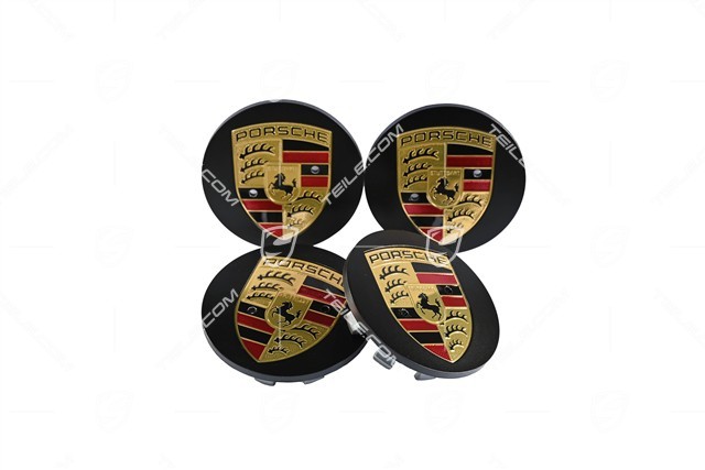 Radzierdeckel Satz, konvex, Wappen farbig, schwarz satin matt