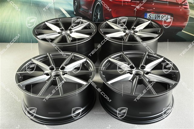 20+21" Felgensatz Carrera S, Felgen: vorne 8,5J x 20 ET53 + hinten 11,5J x 21 ET67, platinum-seidenmatt