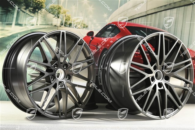 21" Komplet felg Cayenne RS Spyder Design, 11J x 21 ET58 + 9,5J x 21 ET46, Turbonite
