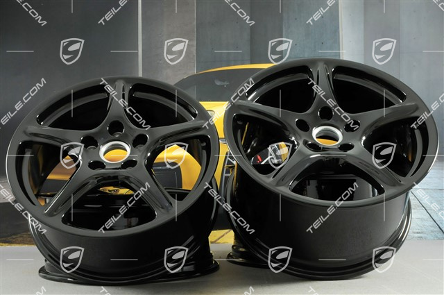 19" Felgensatz Carrera Classic, 8J x 19 ET57 + 11J x 19 ET51, schwarz hochglanz