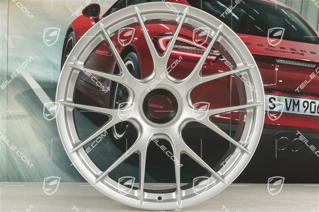 20"+21" GT2RS/GT3RS Magnesium wheel rim set, wheel rims 9,5 J x 20 ET50 + 12,5 J x 21 ET48, brilliant silver