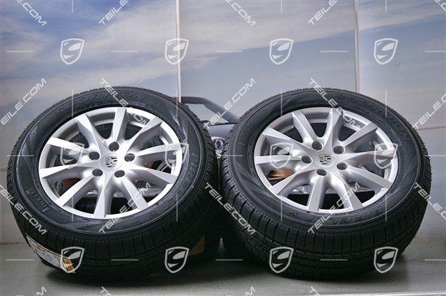 18" Koła zimowe Cayenne, 4x felgi 8 J x 18 ET 53 + 4x opony Pirelli 255/55 R 18 109V XL M+S, z czujnikami ciśnienia RDK