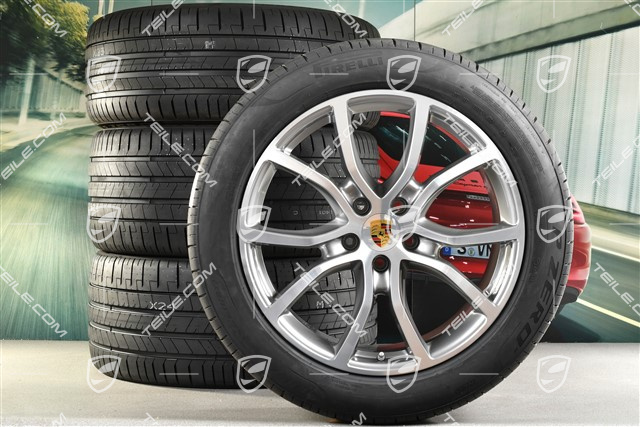 21-inch Cayenne Exclusive Design summer wheel set, rims 9,5J x 21 ET46 + 11,0J x 21 ET58 + NEW Pirelli P Zero summer tyres 285/45 R21 + 315/40 R21, with TPMS