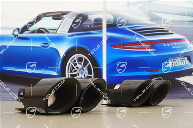 Końcówki rur wydechowych czarne, Panamera S/4S/S e-Hybrid/Turbo/Turbo S/4S Executive/Turbo Executive/Turbo S Ex.), komplet L+R