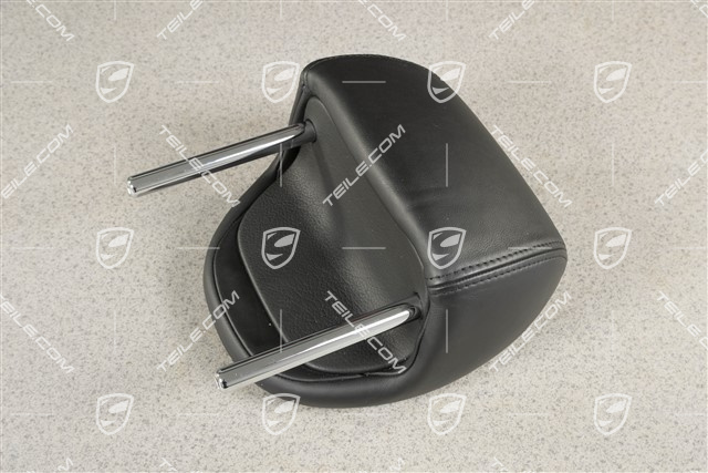 Head rest, rear, Smooth leather, Black, Center
