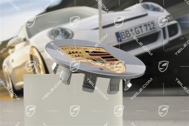 Hub cap, concave, crest coloured, GT-Silver metallic