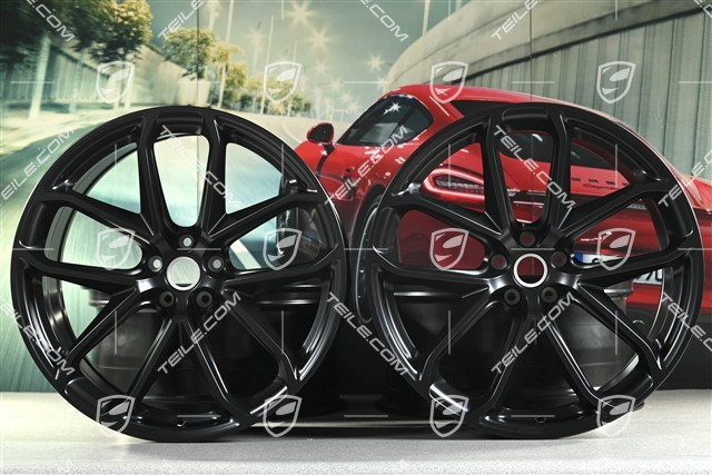 21-inch GT Design, alloy wheel rim set, 9,5J x 21 ET27 + 10J x 21 ET19, black satin matt