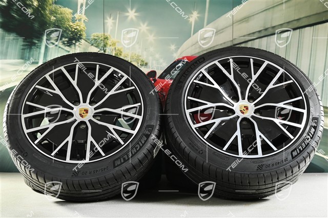 20" koła letnie Turbo S Aero Design, komplet, felgi 9J x 20 ET54 + 11J x 20 ET60 + NOWE opony letnie Michelin 245/45 R20 + 285/40 R20