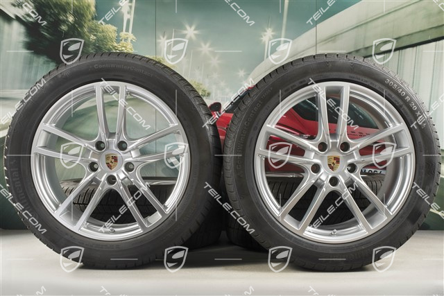 20-inch Cayenne Sport winter wheel set, rims 9J x 20 ET50 + 10,5J x 20 ET64 + Continental winter tyres 275/45 R20 + 305/40 R20, with TPMS