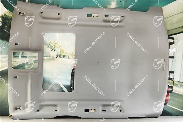 Podsufitka z otworem na szyberdach, Asystent parkowania, steel grey, (przetarty materiał)