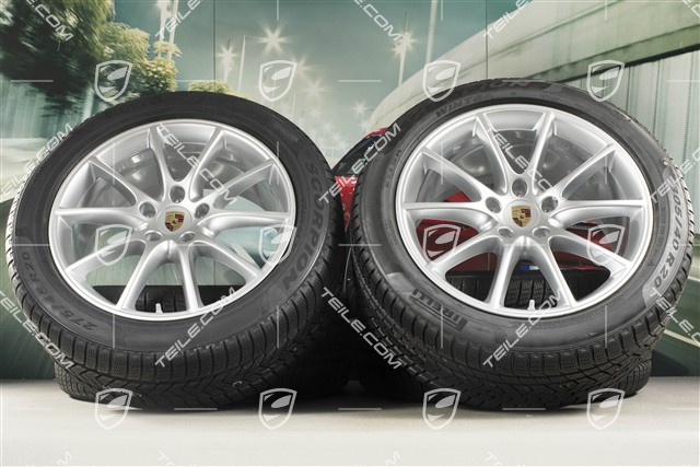 20" koła zimowe Cayenne COUPE Design, komplet, felgi 9J x 20 ET50 + 10,5J x 20 ET55 + opony zimowe Pirelli 275/45 R20 + 305/40 R20, z czujnikami ciśnienia