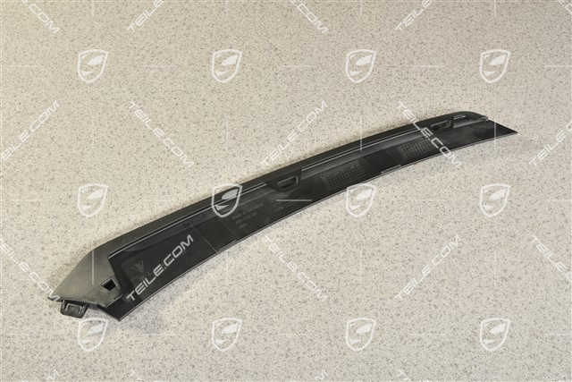 Disc / trim cover for front bumper retaining frame, Upper part, Black matte, Turbo, L