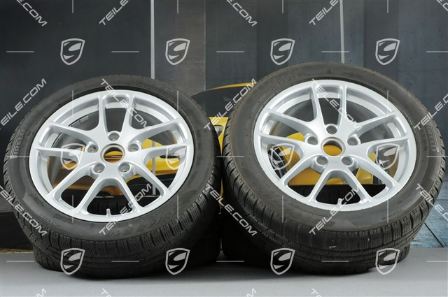 18" komplet kół zimowych "Cayman", felgi 8J x 18 ET57 + 9J x 18 ET47 + opony zimowe Pirelli SottoZero2 N0 235/45 R18 + 265/45 R18, z czujnikami ciśnienia