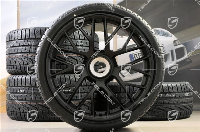 20" Turbo S Koła zimowe komplet do Turbo S, centralnie mocowane, felgi 8,5J x 20 ET51 + 11J x 20 ET59 + opony zimowe Pirelli Sottozero II 245/35 R20+295/30 R20, czujniki ciśnienia, czarny satynowy półmat