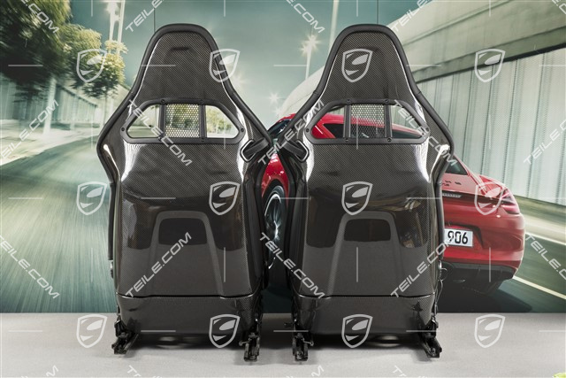 Bucket seats, collapsible, heating, leather, black, medium visual condition, L+R