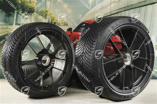 20"+21" Carrera GTS winter wheel set, with central locking, wheel rims 8,5J x 20 ET50 + 11J x 21 ET82 + NEW Michelin winter tyres 245/35 R20 + 305/30 R21, with TPMS, Anthracite Grey