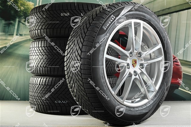 20-inch Cayenne Sport winter wheel set, rims 9J x 20 ET50 + 10,5J x 20 ET64 + NEW Pirelli winter tyres 255/55 R20 + 295/45 R20, with TPMS
