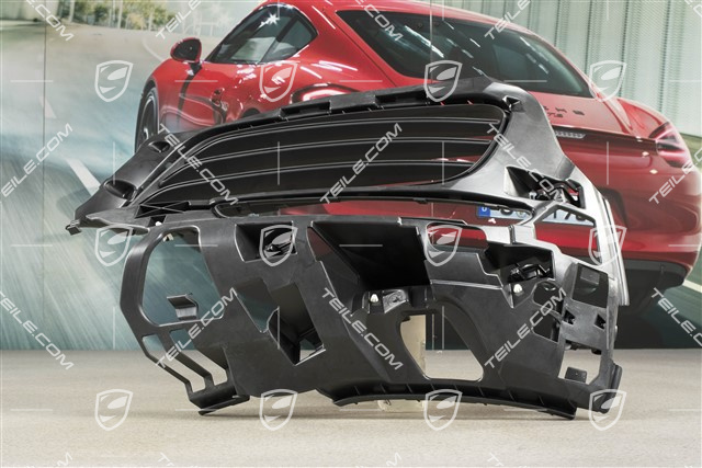 Front bumper retainer frame / grille / vent, lateral, Black matte, R