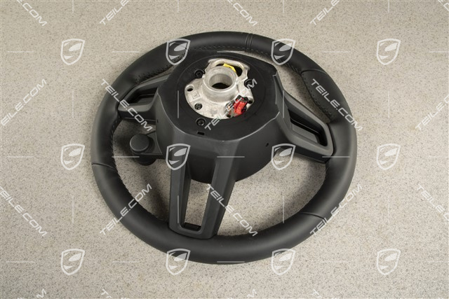 Sports Steering wheel GT leather, multifunction, heated, black/black leather
