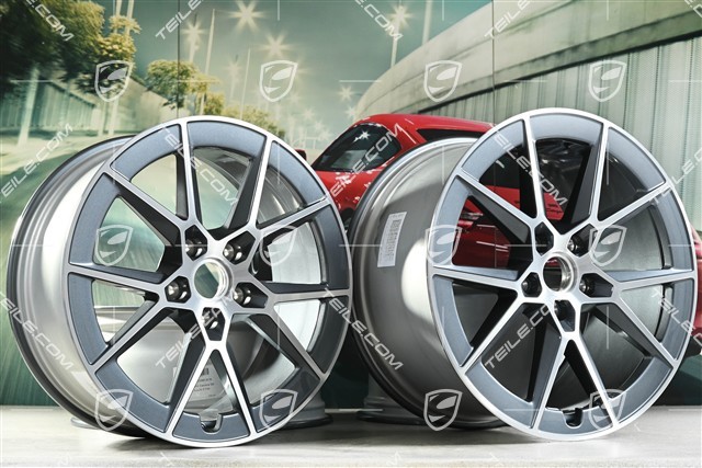 20+21" Carrera S Felgensatz, 8,5J x20 ET50 + 11,5J x 21 ET79, Wanadium Grey