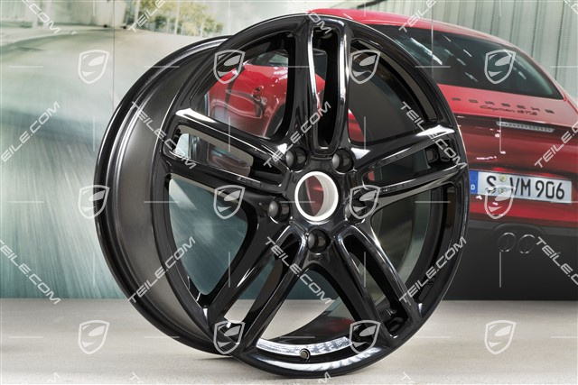 19" Felge Panamera TURBO, 9J x 19 ET60, schwarz hochglanz