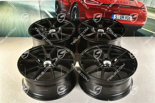 20-inch Cayenne S wheel rim set, 10,5J x 20 ET55 + 9J x 20 ET50, black satin matt