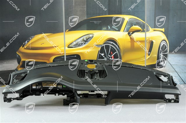 Schalttafelverkleidung, Oberteil, Leder schwarz / Naht in Rhodiumsilber