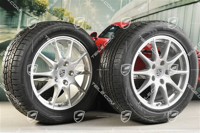 18-inch Panamera S winter wheel set, 8J x 18 ET 59 + 9J x 18 ET 53 + Nokian winter tyres 245/50 R18 + 275/45 R18, with TPMS