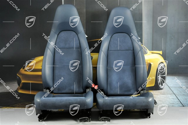Seats, manual adjustable, Leatherette/Alcantara, Yachting Blue, set (L+R)