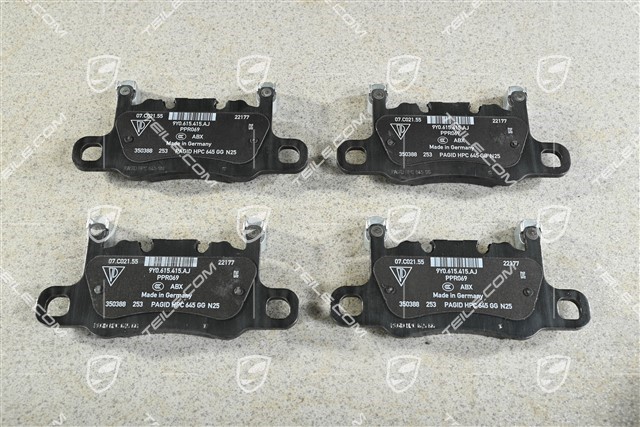 PCCB brake pads, rear axle