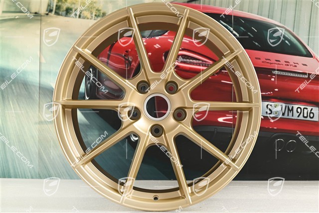 20" "Spyder" / "718 Sport" Felgen Satz, Felgen 8,5J x 20 ET57 + 10,5J x 20 ET47, Aurum Seidenmatt