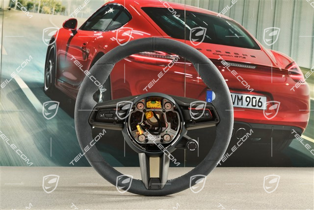 Sportlenkrad GT Carbon, Sport Chrono Paket Plus, beheizbar, Alcantara Race Tex, Graphitblau / Schwarz