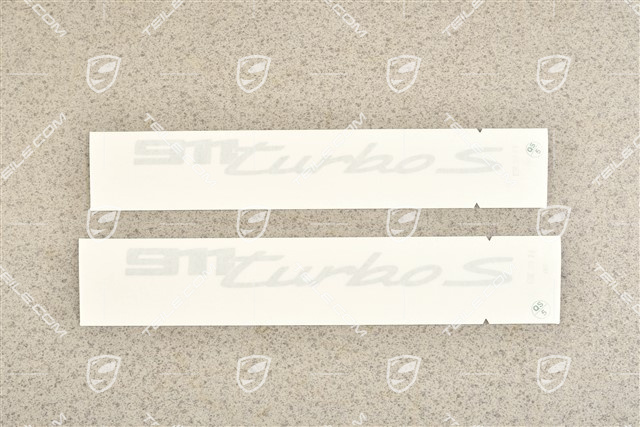 Dekorfolie Satz für Türen / Dekorstreifen seitlich "Turbo S", Silber Dekorfolie Satz für Türen / Dekorstreifen seitlich "Turbo S", Silber