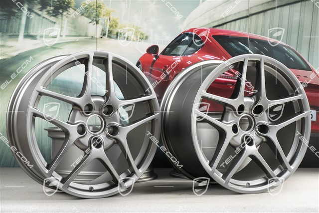 19-inch Carrera S II (Facelift) wheel set, 8J x 19 ET57 + 11J x 19 ET51, Platinum