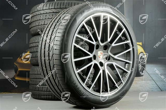 21" Cayenne RS Spyder Sommerräder Satz, Felgen 9,5J x 21 ET46 + 11,0J x 21 ET58 + NEUE Pirelli P Zero Sommerreifen 285/40 R21 + 315/35 R21, mit RDK-Sensoren