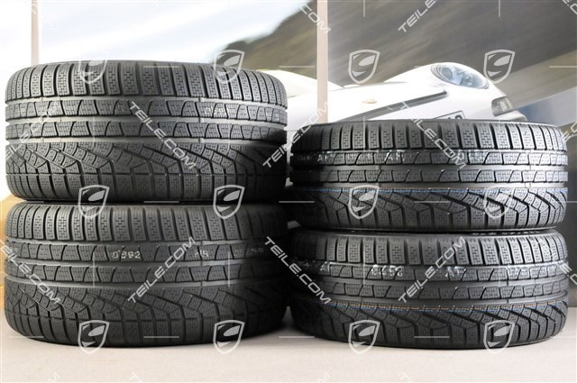 19" winter wheel set Carrera, wheels 8,5J x 19 ET54 + 11J x 19 ET48 + NEW winter tyres 235/40 R19 + 295/35 R19, TPMS