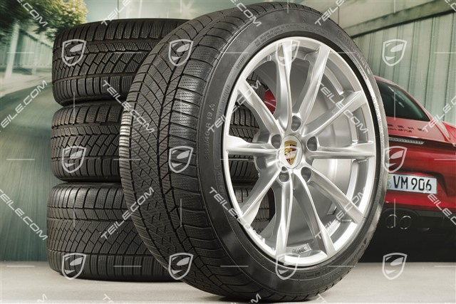 19" Boxster S koła zimowe komplet, felgi 8J x 19 ET57 + 10J x 19 ET45 + opony zimowe Continental WinterContact TS 830P 235/40 R19 + 265/40 R19, DOT/rok prod. 2018, profil bieżnika 7mm