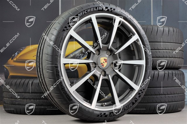 20-inch Carrera Classic II summer wheel set, 8,5J x 20 ET51 + 11J x 20 ET70 + NEW Pirelli summer tires 245/35 ZR20 + 295/30 ZR20, with TPMS