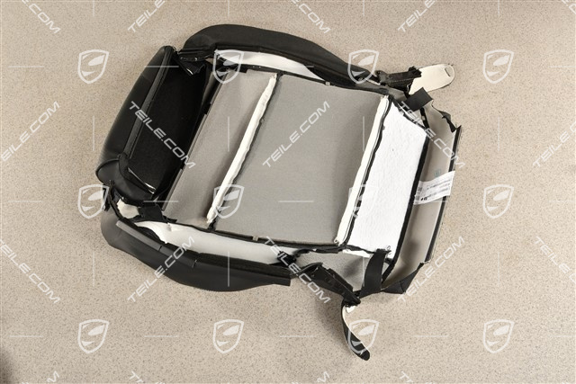 Front seat, bottom / lower cover, Leather black with chalk stitching, R